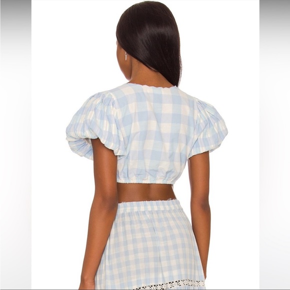 LoveShackFancy Hanover Crop Top in Blue Patriot - Picture 3 of 4